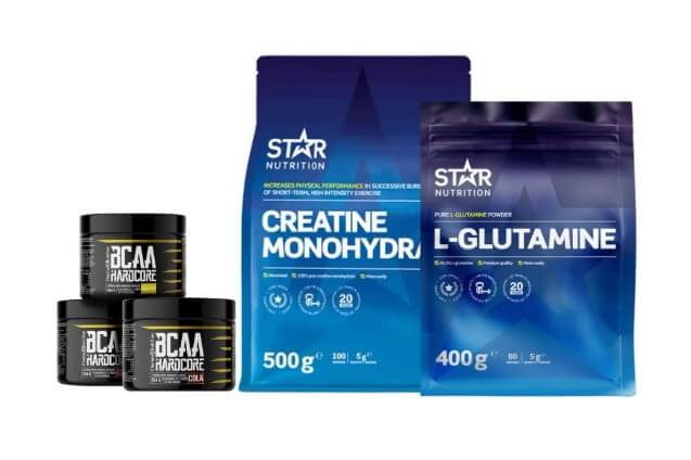 BCAA, kreatiini ja L-glutamiini